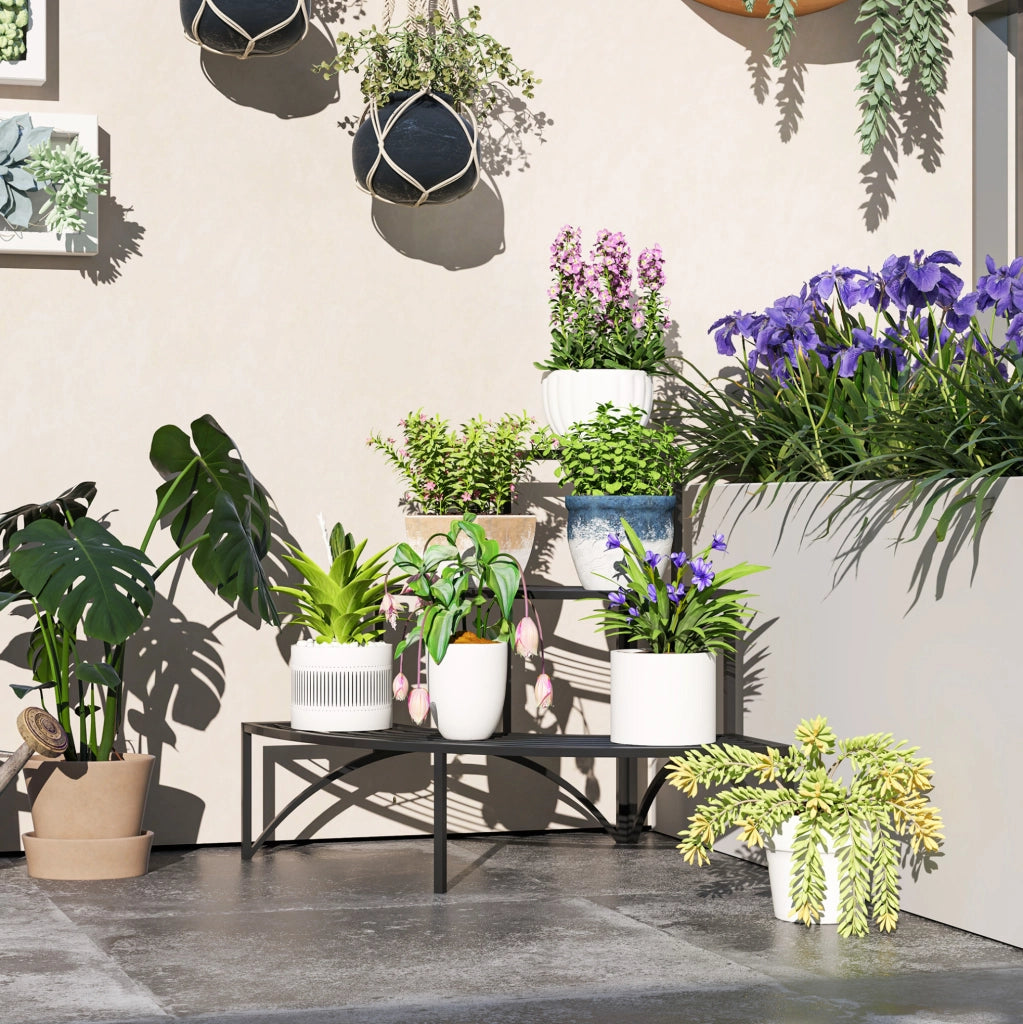 Portapiante 87 x 60 x 60 cm nero – 3 livelli, senza materasso