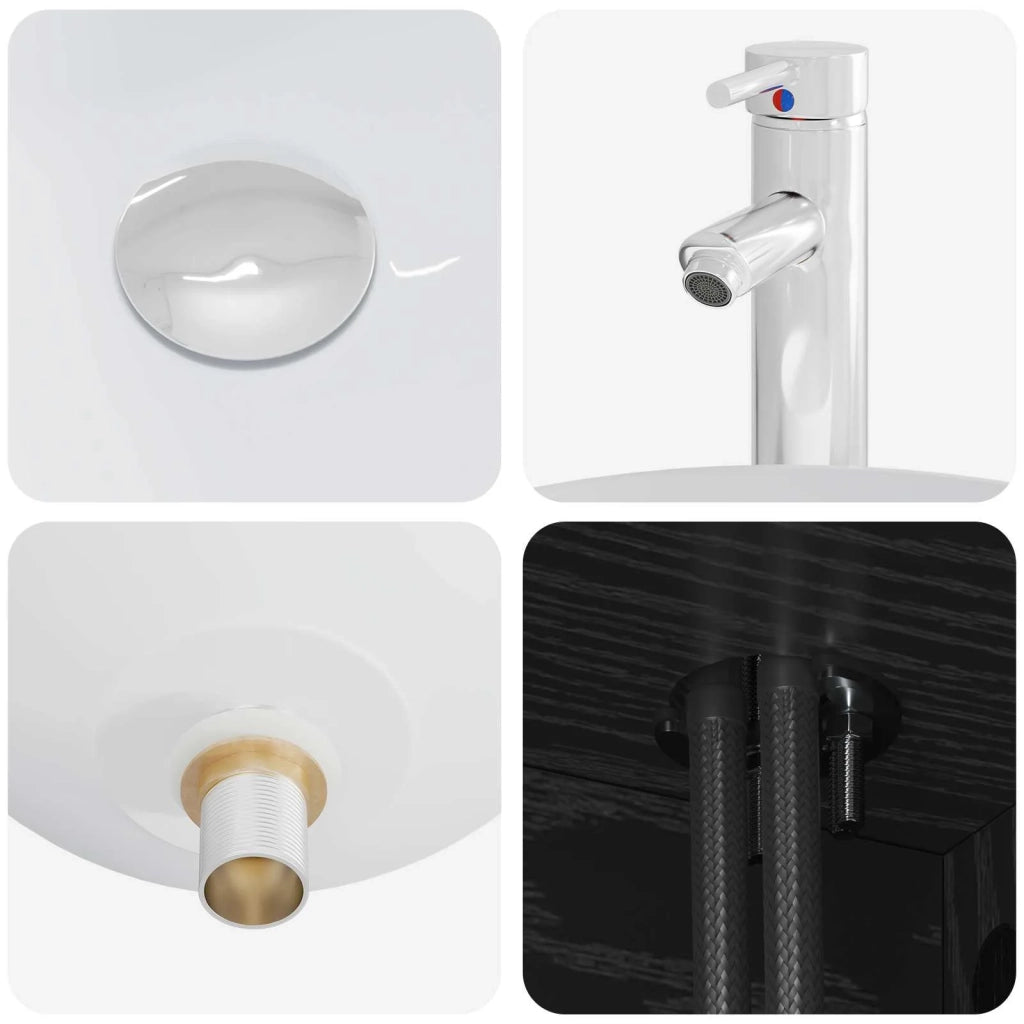 Set di mobili per il bagno 4 pz Rovere Nero 3406936