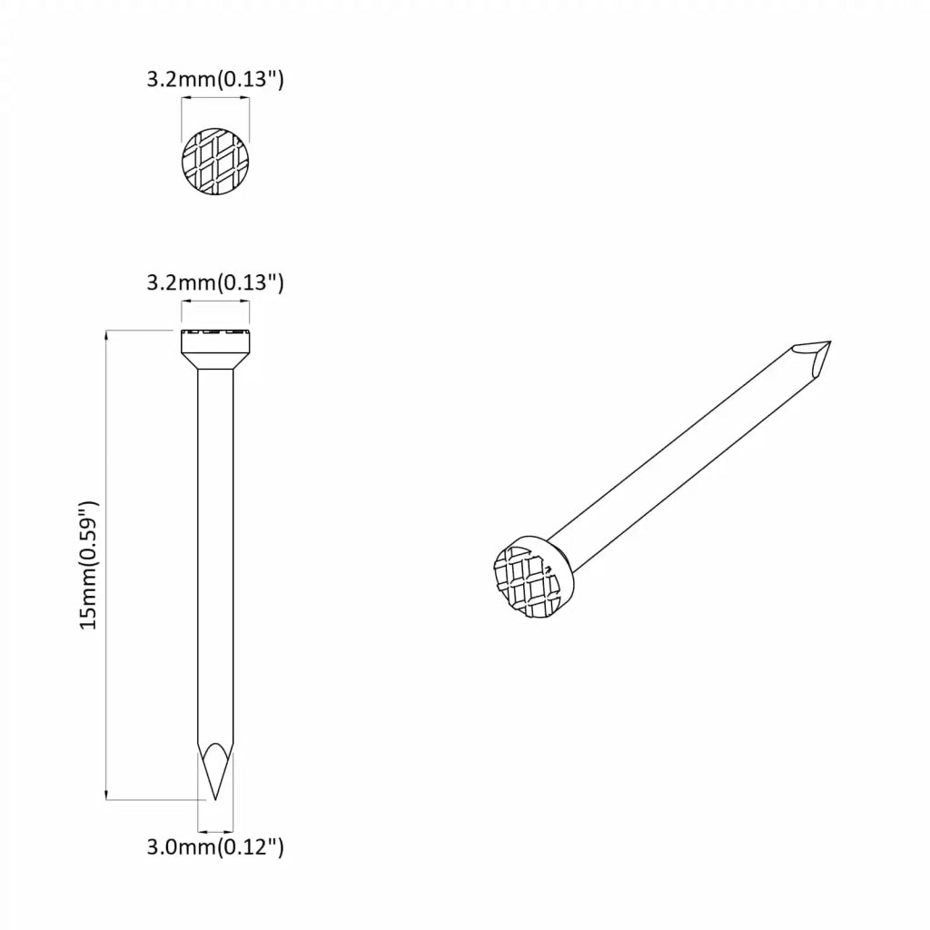 Chiodi per Legno 12 pcs Argento Ø 3 x 15 mm Metallo 864374