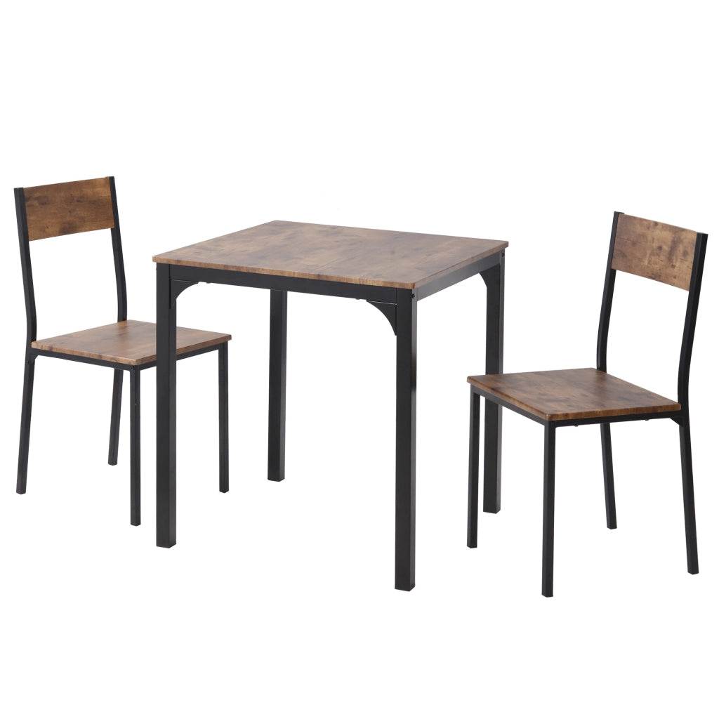 SET PRANZO 70x70x75 cm Marrone in metallo Set da 3 pezzi