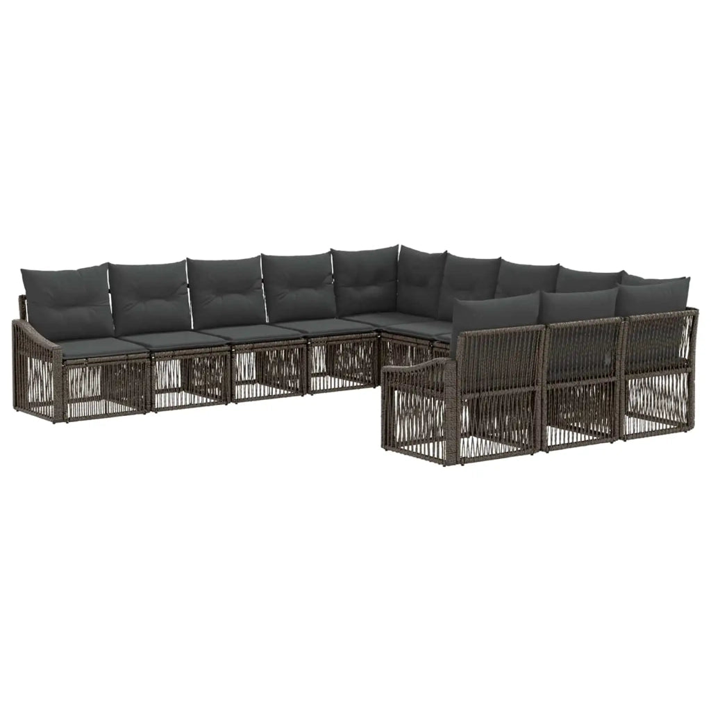 Set Divano da Giardino 11 pz Grigio polyrattan 3436145