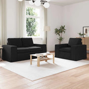 Divano 2 pcs Nero 182 x 80 x 82 cm Tessuto