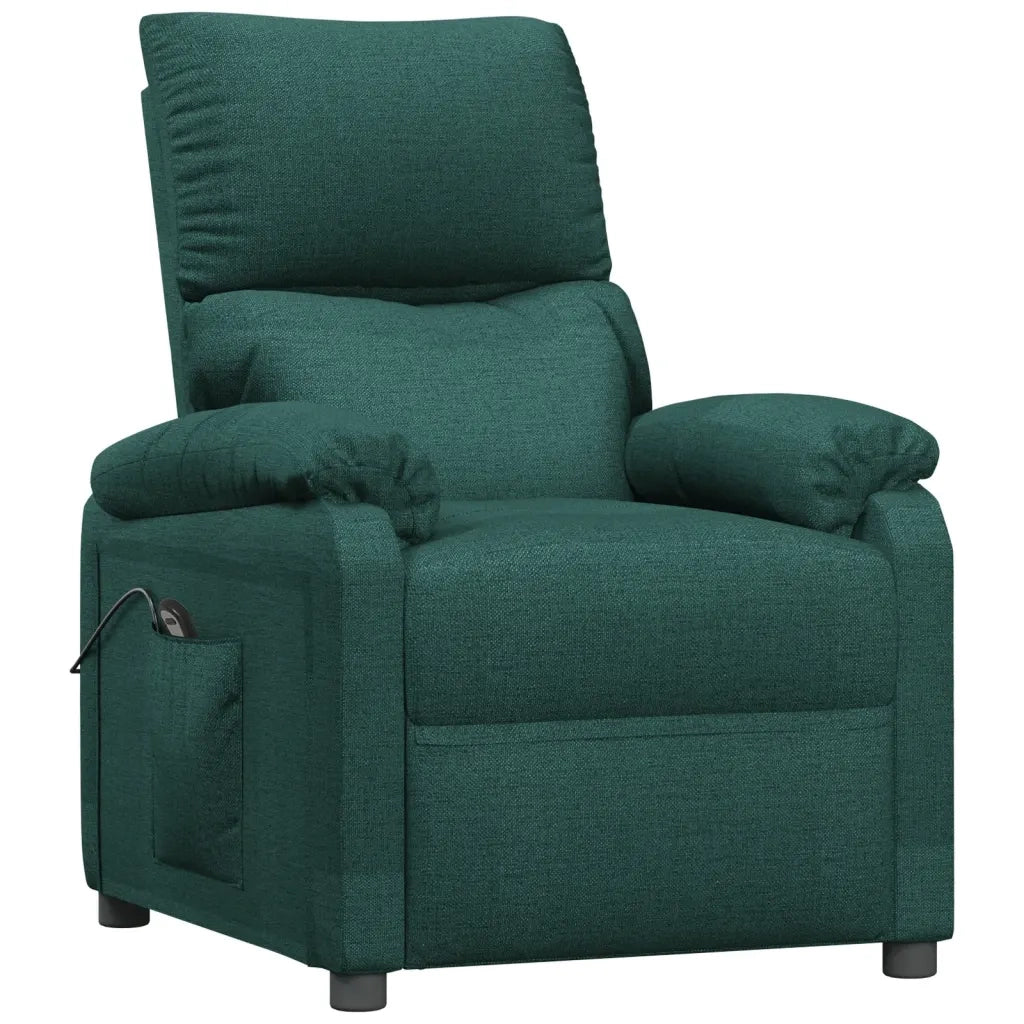 Poltrona Elettrica Reclinabile Verde Scuro in Tessuto 3098430