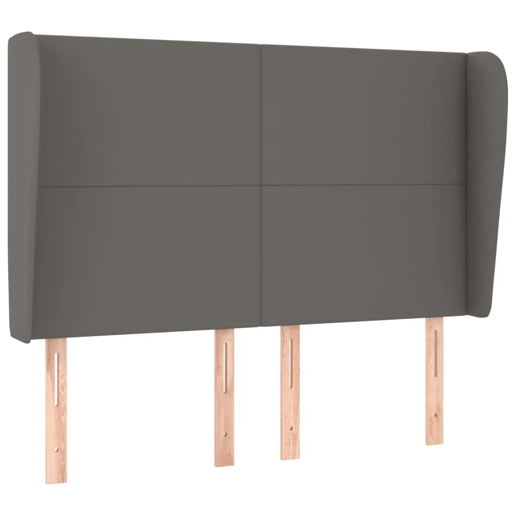 Testiera | Testata ad Orecchio Grigio 147x23x118/128cm in Similpelle