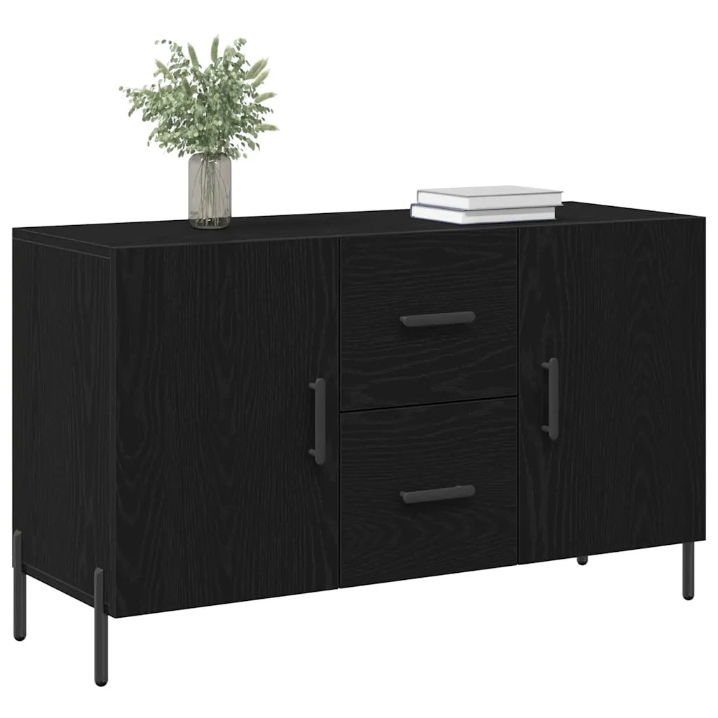 Credenza | Madia | Buffet da pranzo | Armadio da pranzo Rovere Nero 100 x 36 x 60 cm Legno multistrato