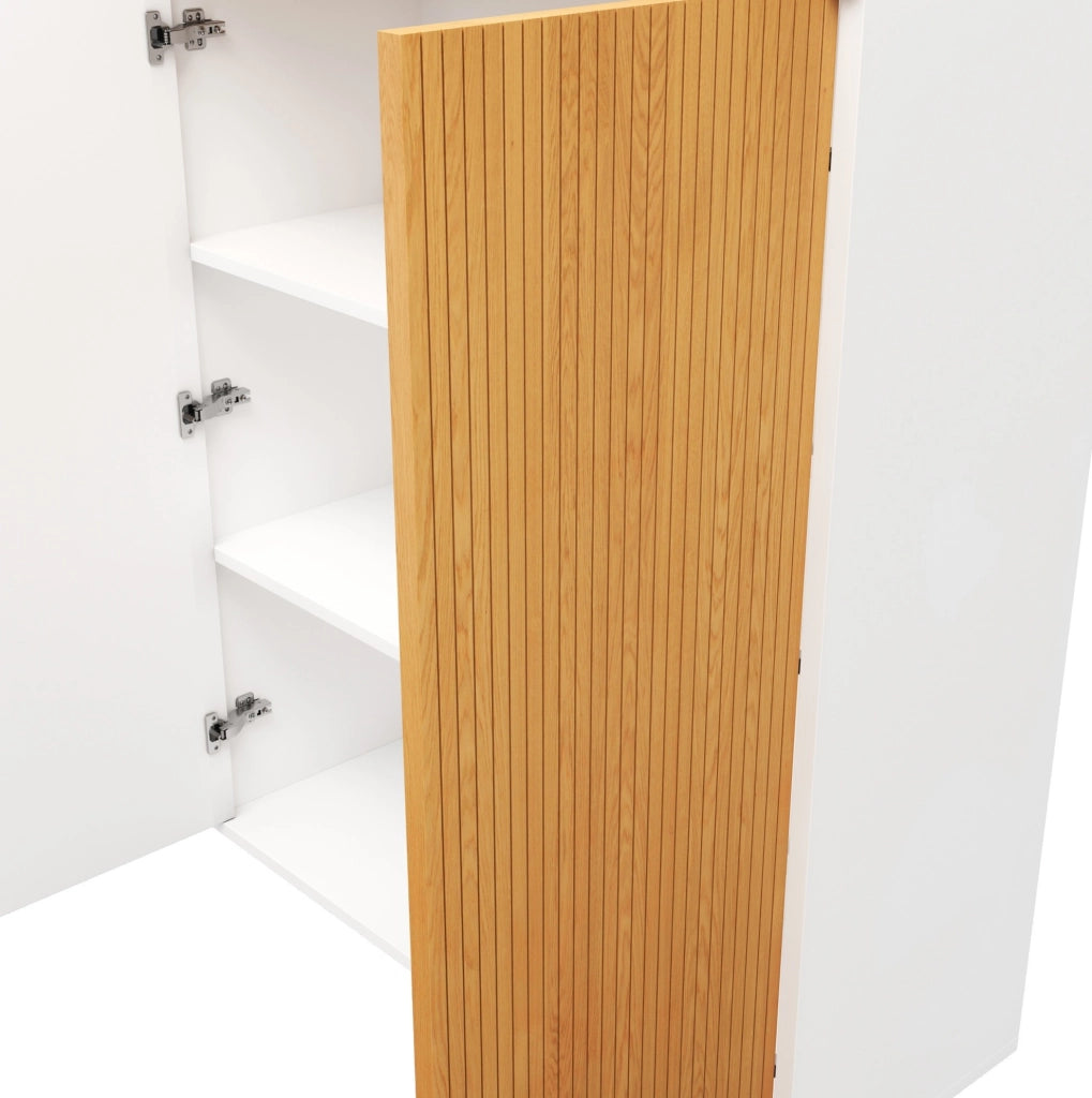 Armadio Archivio Moderno 80x40x110 cm in MDF Bianco e Rovere con Ante Soft-Close