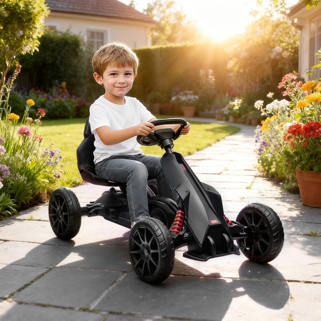 Go-Kart Bambini Regolabile ¨C Zephmum ¨C Nero