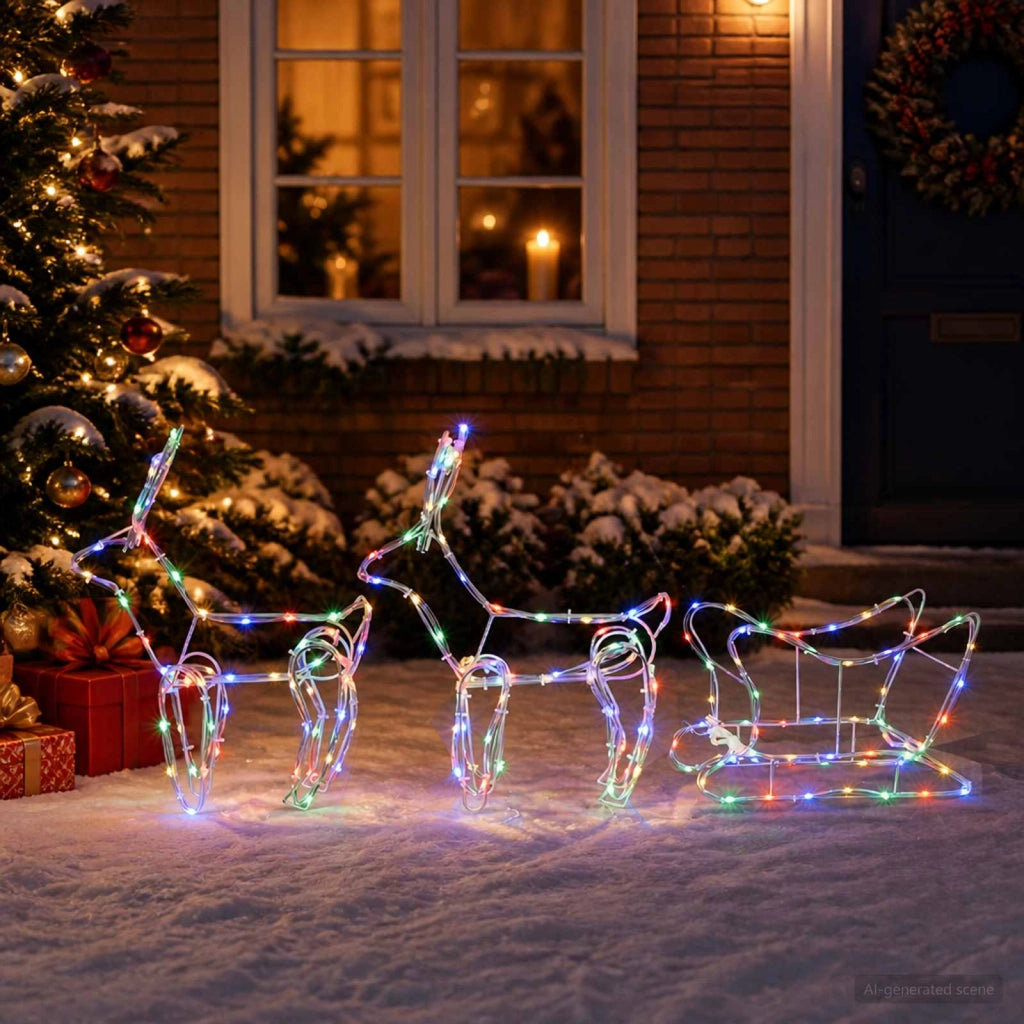 Decorazione natalizia con renna e slitta LOVIISA 240 LED 42053459