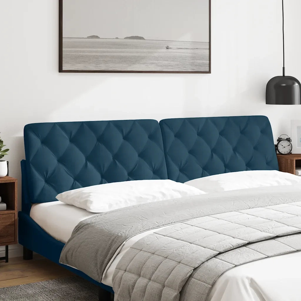 Cuscino Testiera Blu 200 cm in Velluto 374751