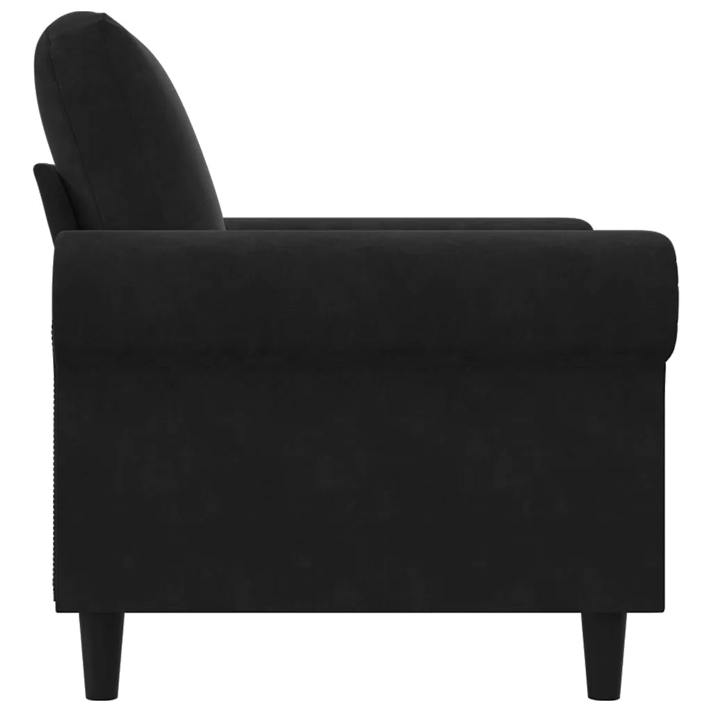 Poltrona | Sedia Relax Nero 60 cm Velluto