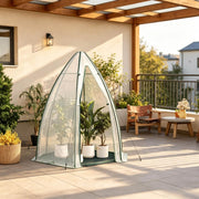 Serra da giardino 160x180x160 cm bianca in PE con base isolante