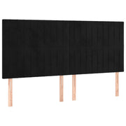 Testiera | Testata Nera 200x5x118/128 cm Velluto