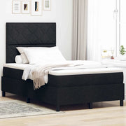 Letto a molle con materasso con led Nero 120 x 200 cm Tessuto
