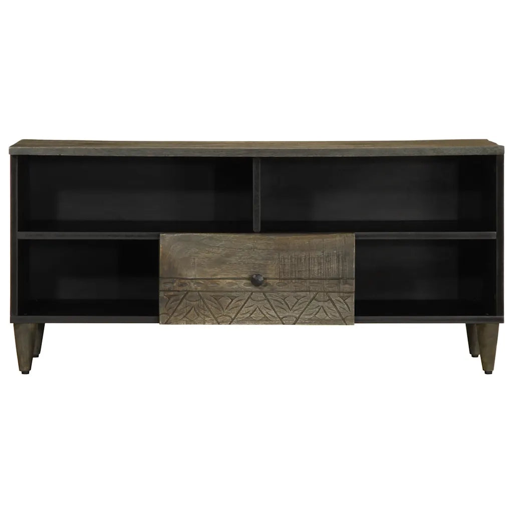 Mobile TV | Armadietto TV | Mobile Porta TV Nero 100x33x46 cm in Legno Massello di Mango