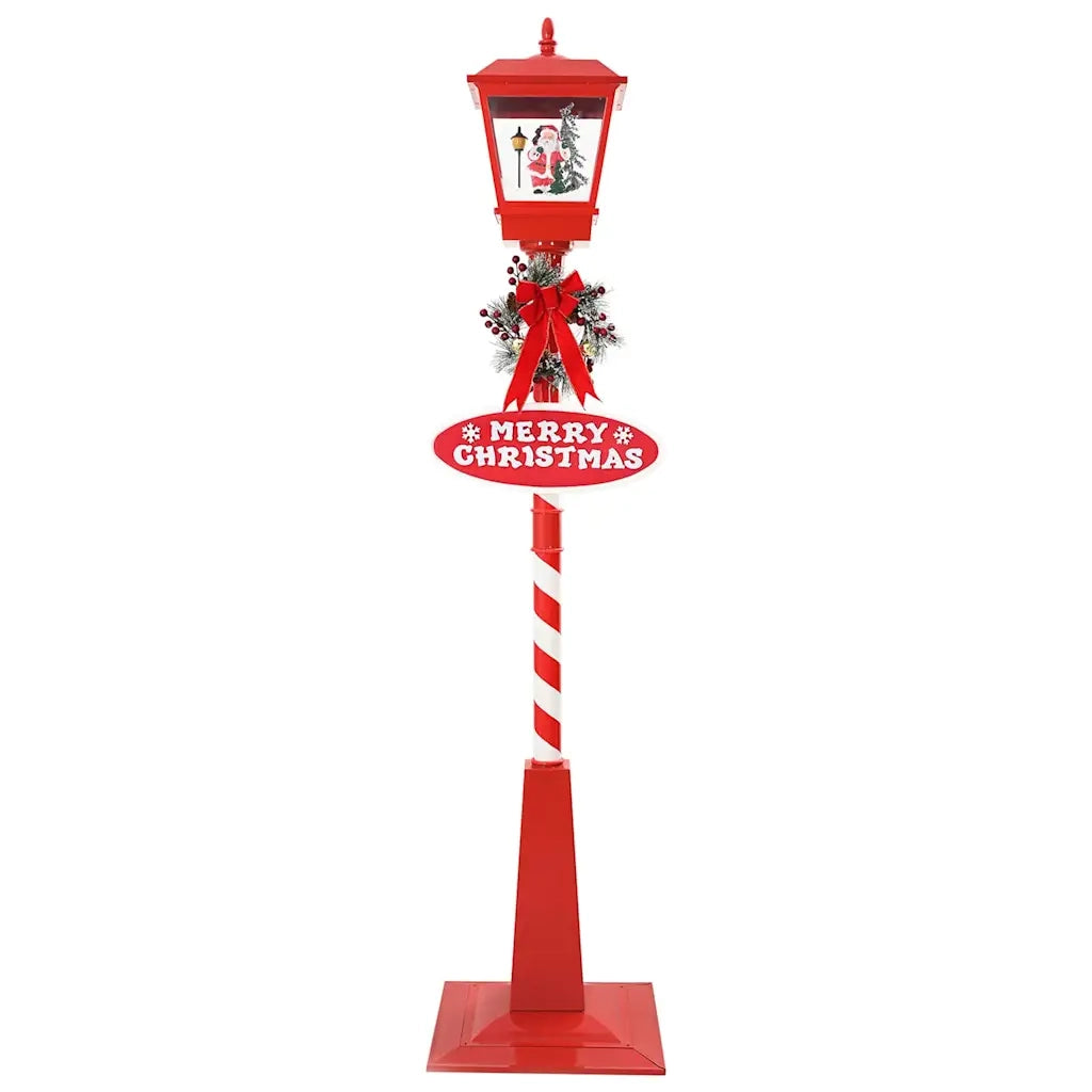 Lampada Stradale di Natale con Lanterna Rosso 40,5x40,5x180cm 42017508