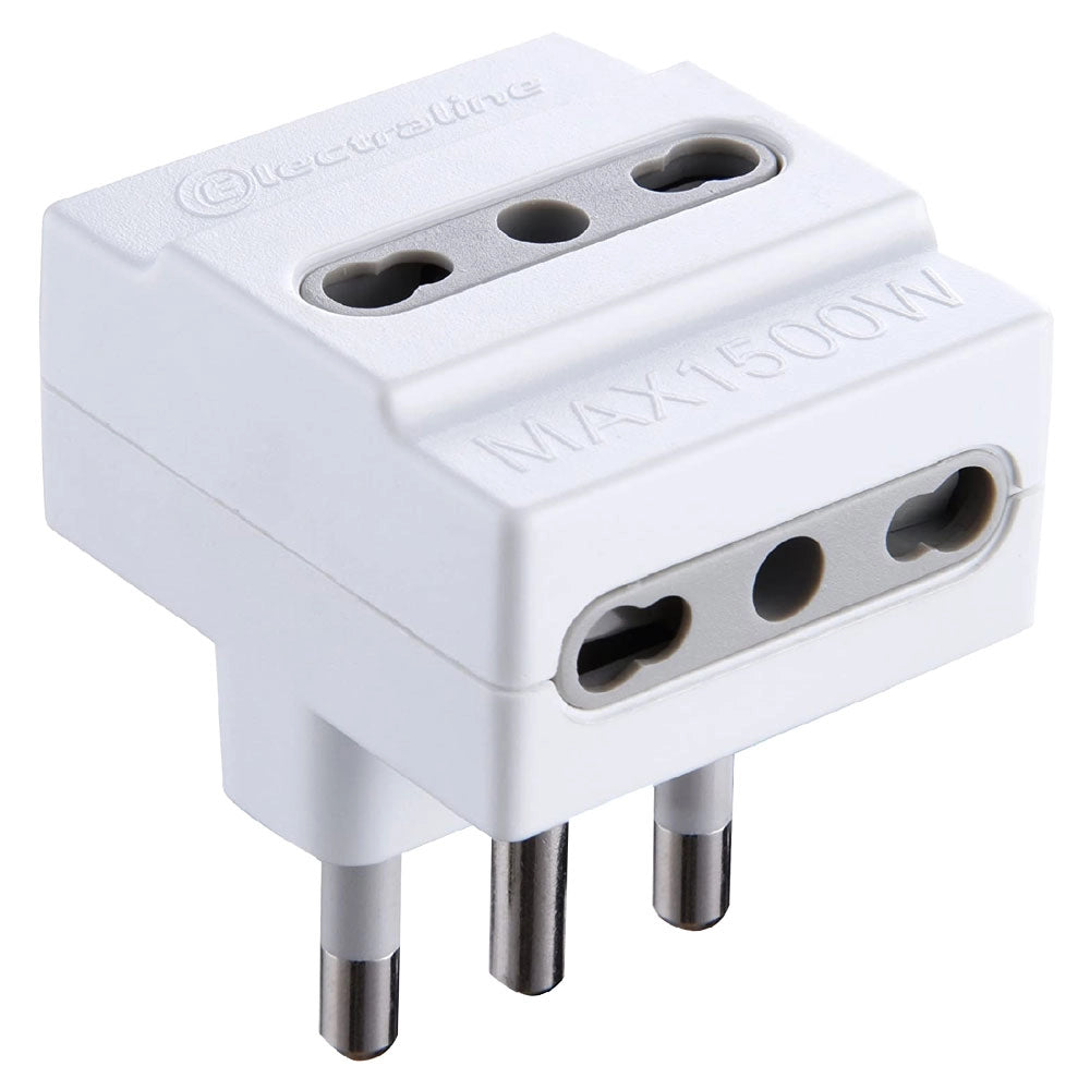 ADATTATORE TRIPLO art. '71924' presa 3 x 2P+T16A bipasso - spina 2P + T16A- 25 pezzi  - ELECTRALINE