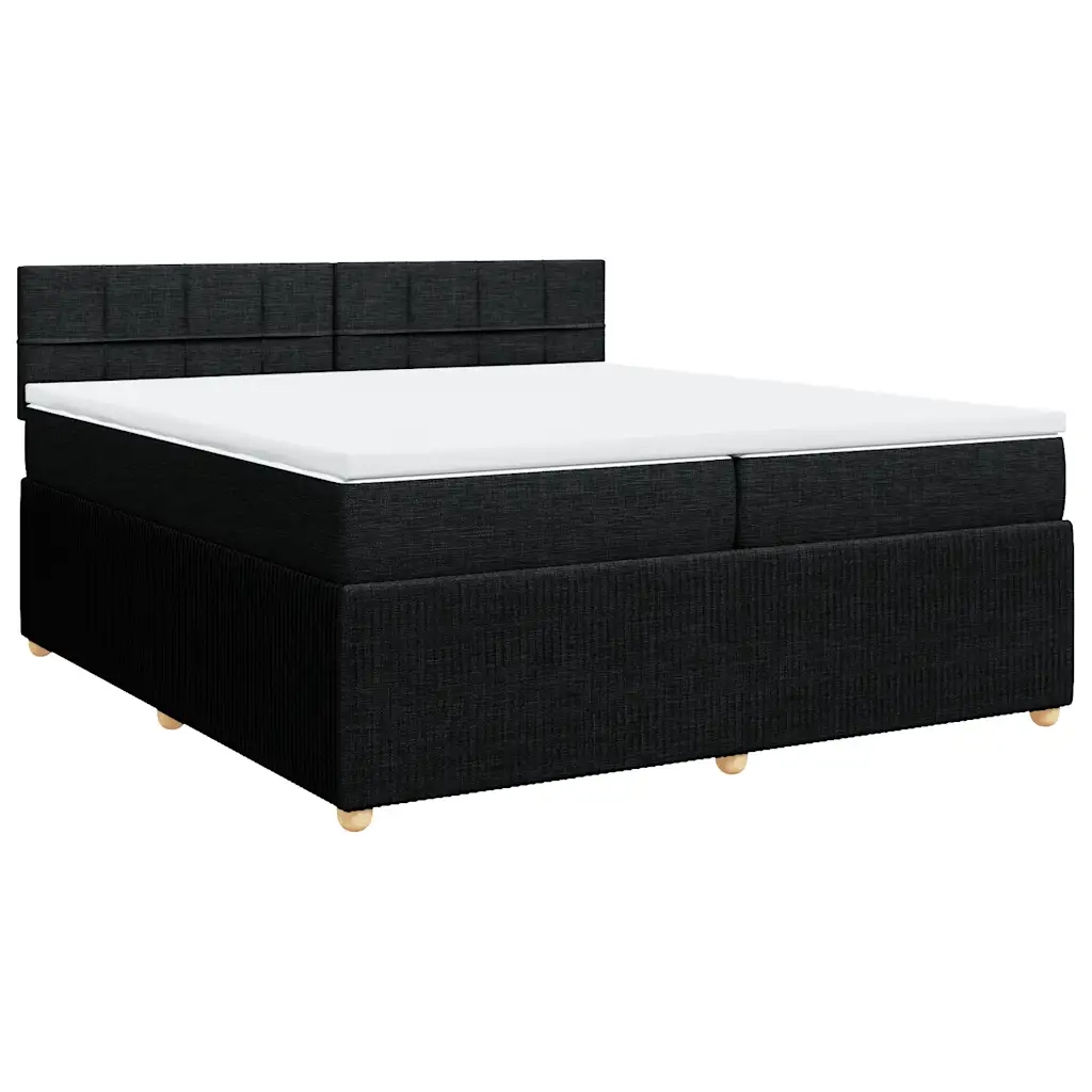 Giroletto a Molle con Materasso Nero 200x200 cm in Tessuto 3289865