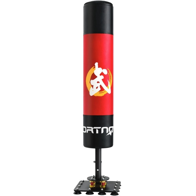 SACCO DA BOXE Autoportante 156 cm Rosso con 12 Ventose