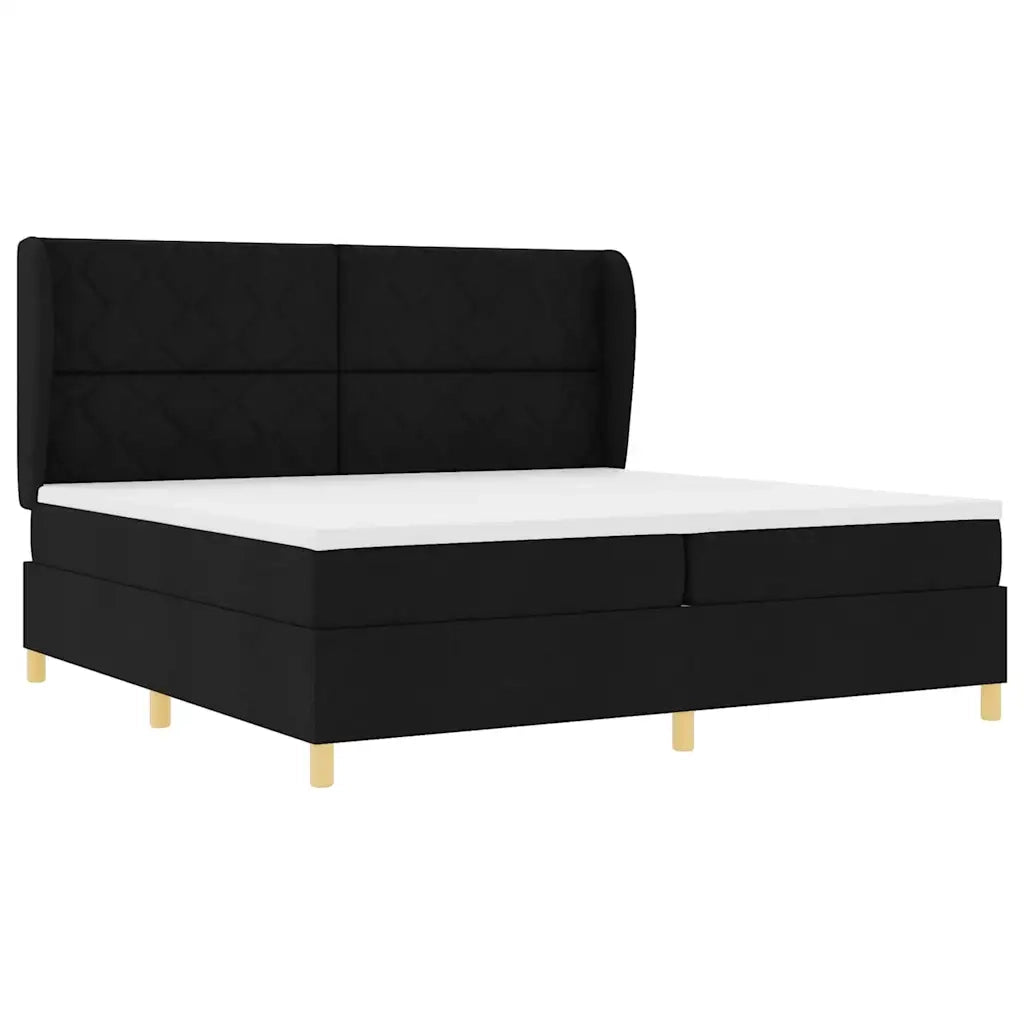 Letto a molle con materasso Nero 200 x 200 cm Tessuto 3340839