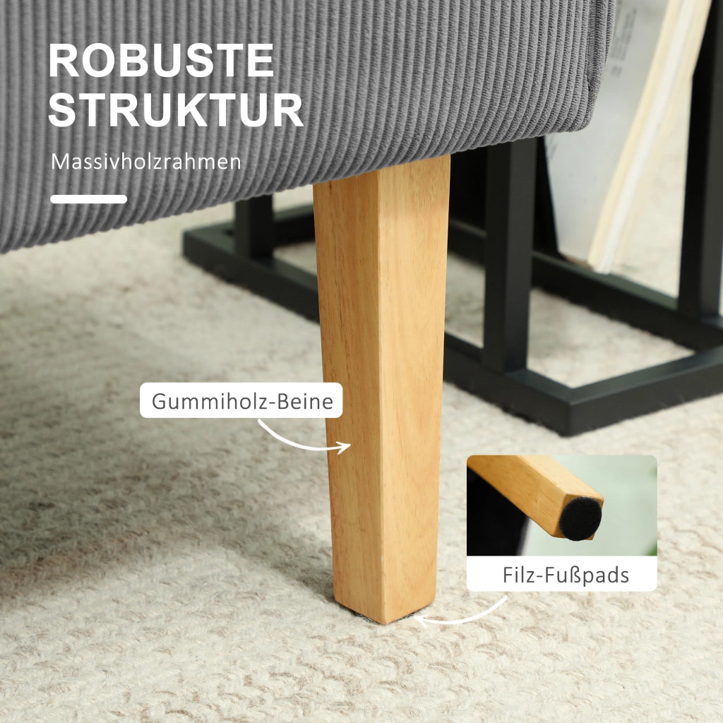 Divano 2 posti ¨C Minimal ¨C Tessuto, Grigio, Poltrona, Imbottito