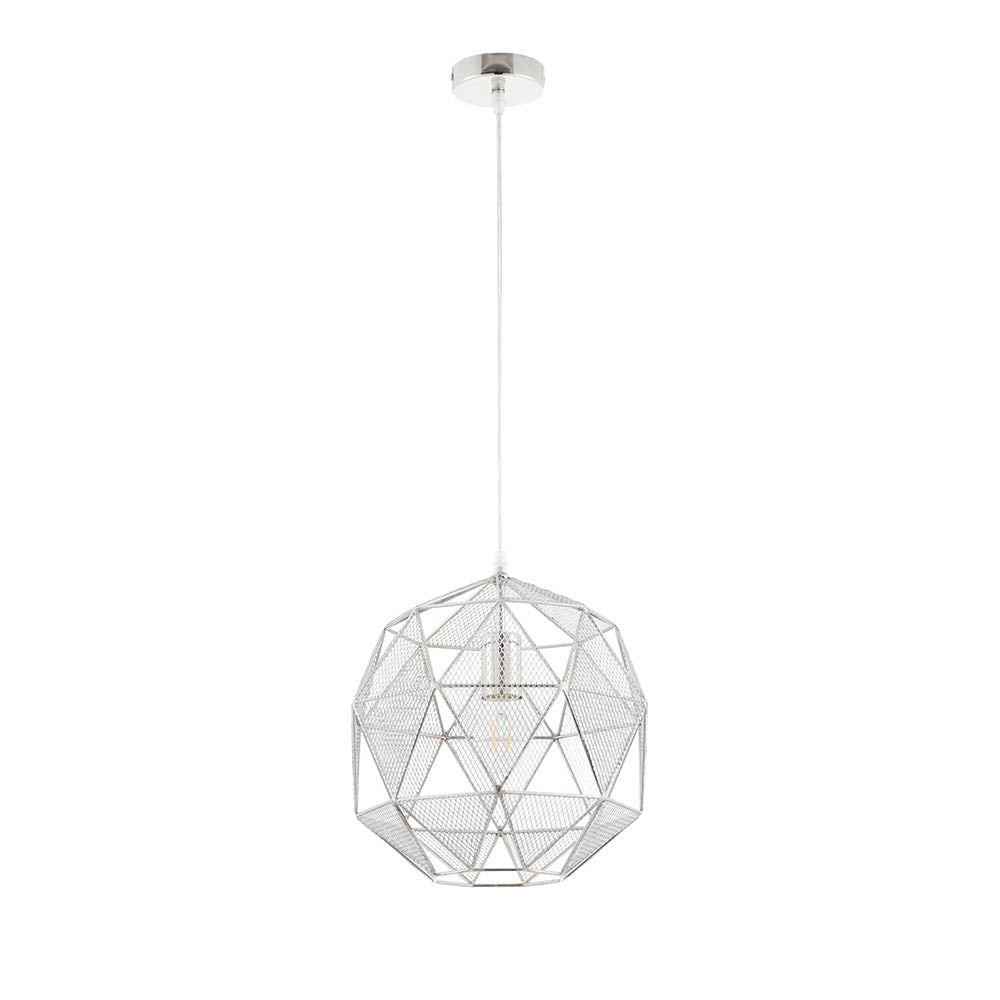 Lampada a sospensione Armour cromata geometrica E27 Endon