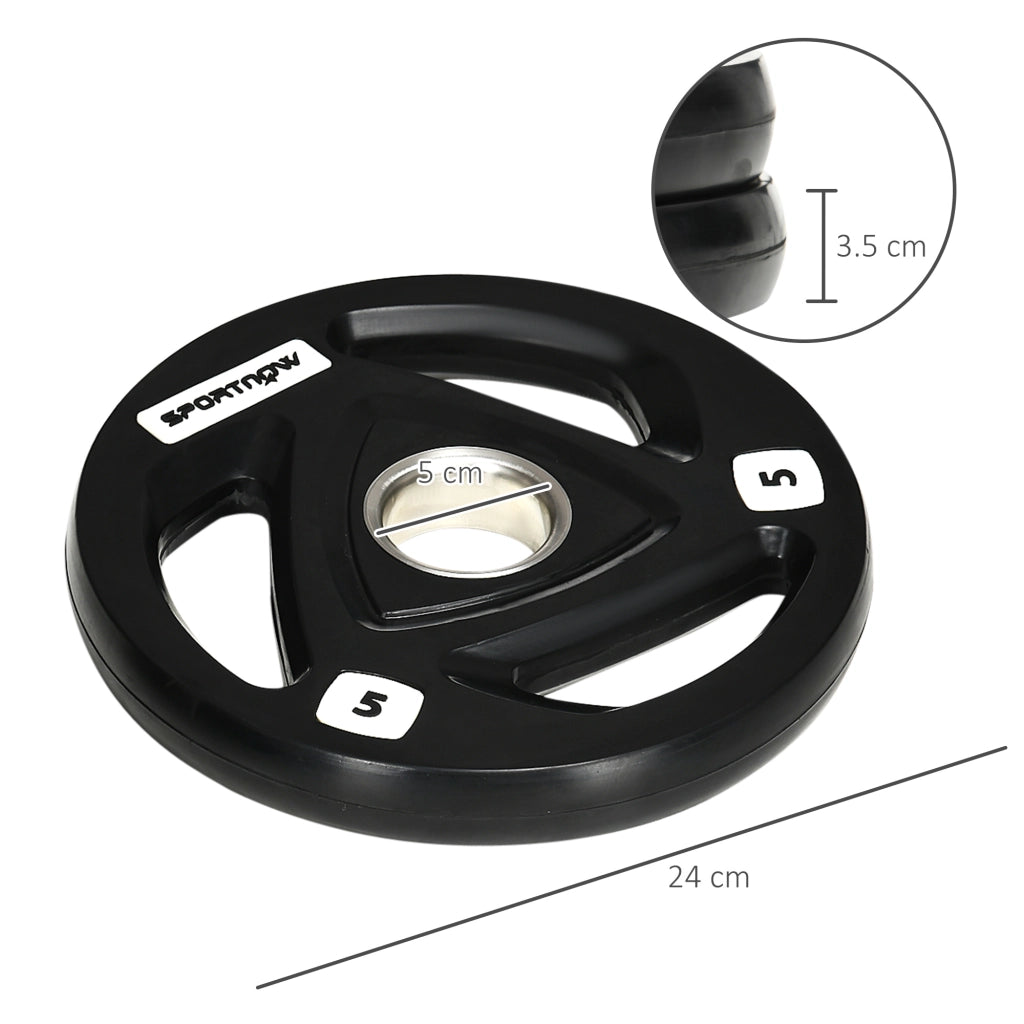 EasyComfort Set di 2 Dischi Pesi in Acciaio con Rivestimento in Gomma per Bilanciere