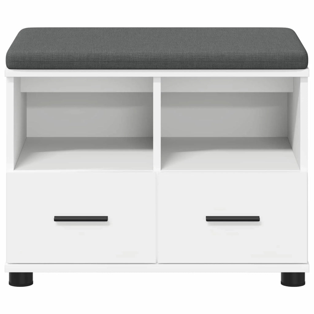 Panca per ingresso con cuscino Bianco 60 x 38 x 46 cm