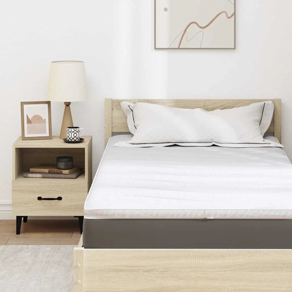 Topper per materasso Bianco 100 x 200 cm Tessuto a maglia 4106405