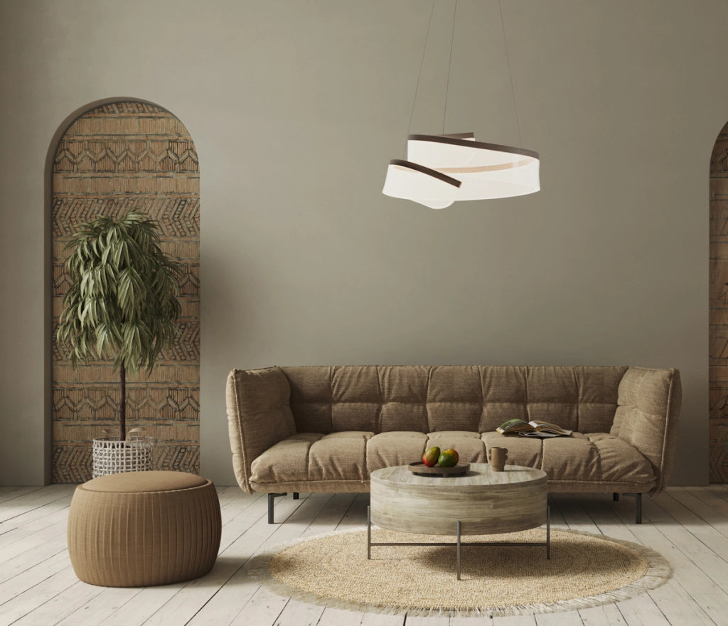 Sospensione Italux Rustin LED 45W 3000K caffè acrilico Ø54