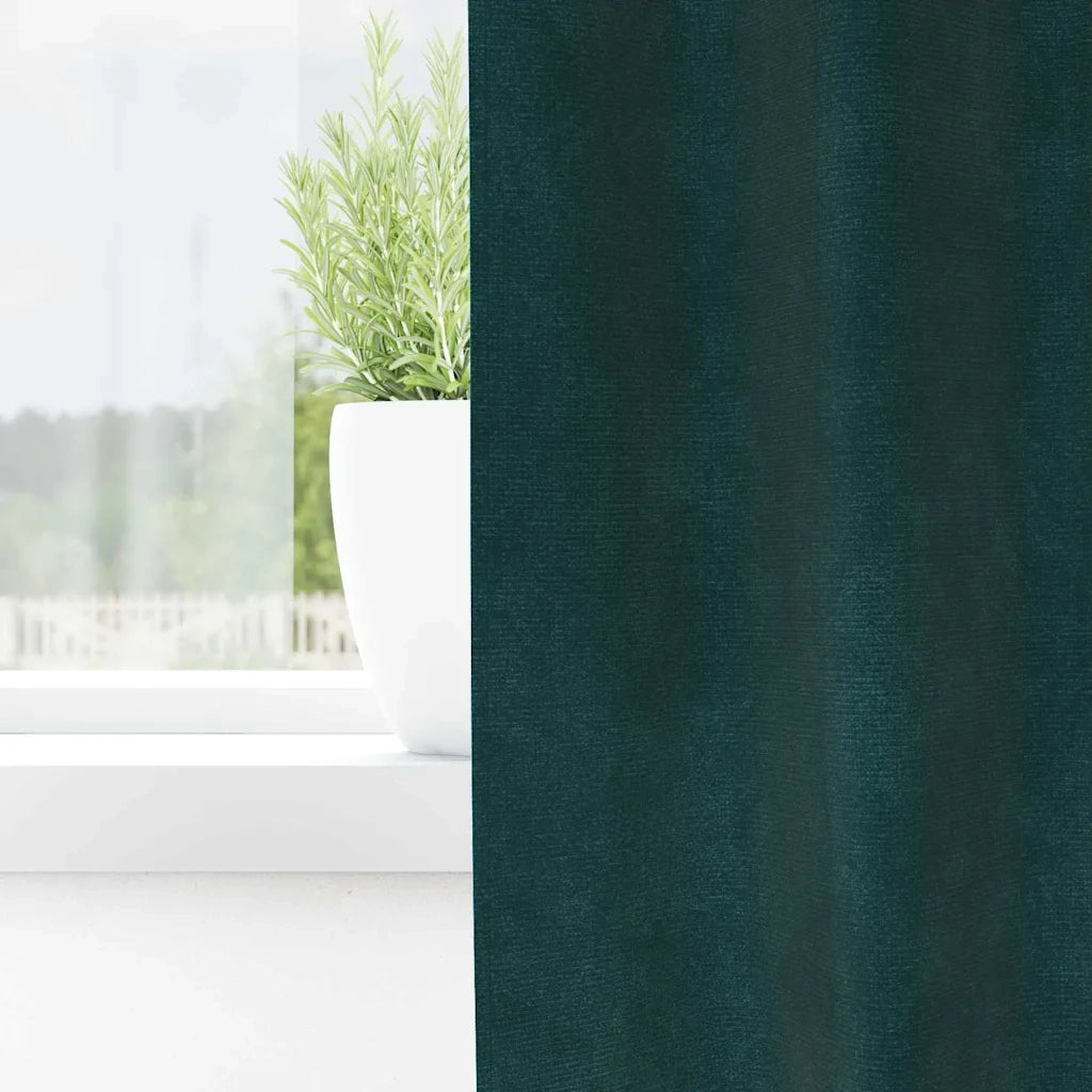 Tende oscuranti 2 pcs Verde Scuro 140 x 225 cm Velluto 4107210