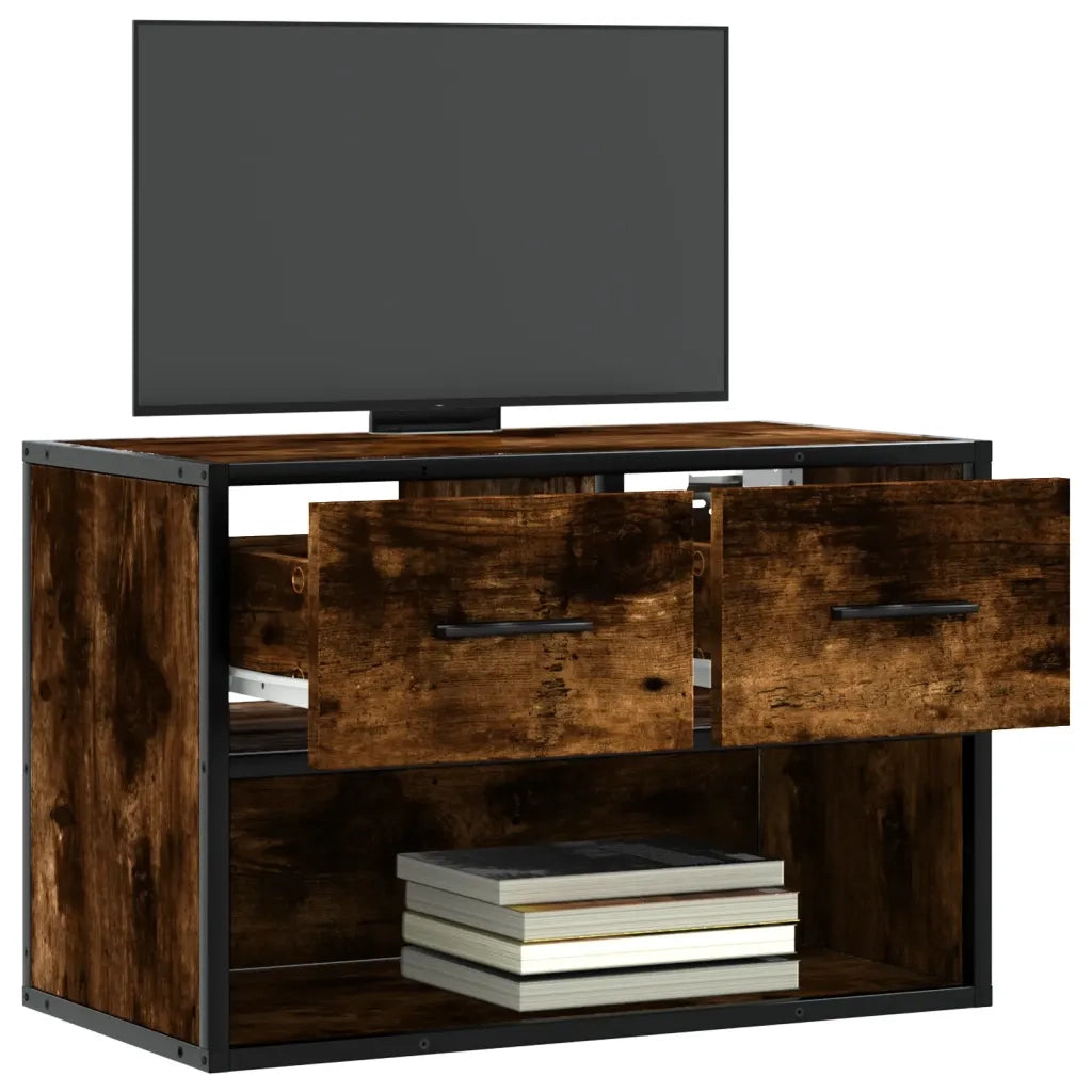 Mobile TV | Armadietto TV | Mobile Porta TV Rovere Fumo 60x31x39,5 cm in Legno e Metallo