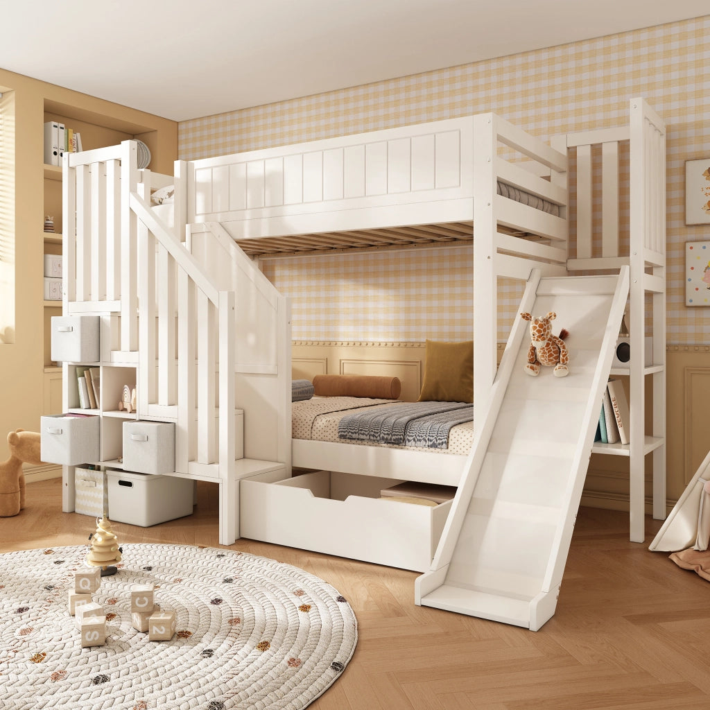 letto a castello legno bianco 90 x 200 cm