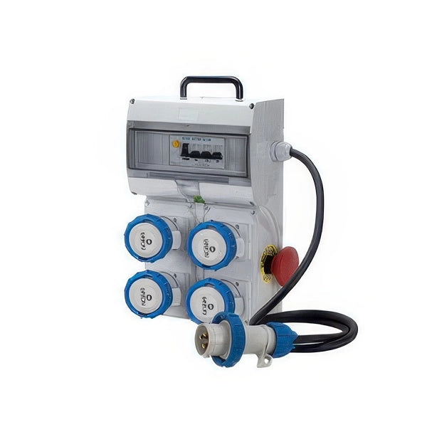 Quadro di Distribuzione da Cantiere 4 Prese 16A 230V IP65 con Pulsante di Emergenza Fanton Compact ASC