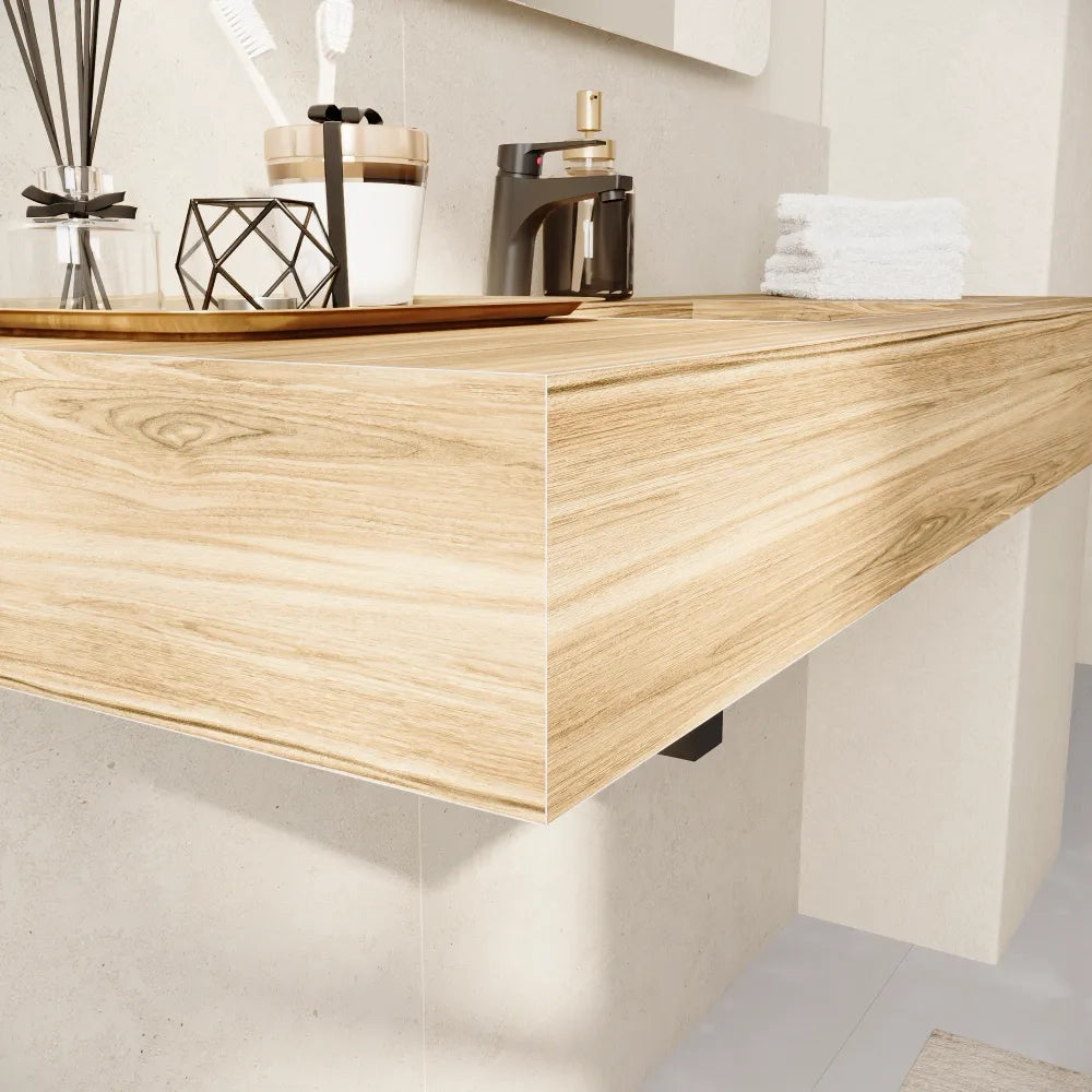 Lavabo sospeso in hpl 120cm rovere miele | Baikal