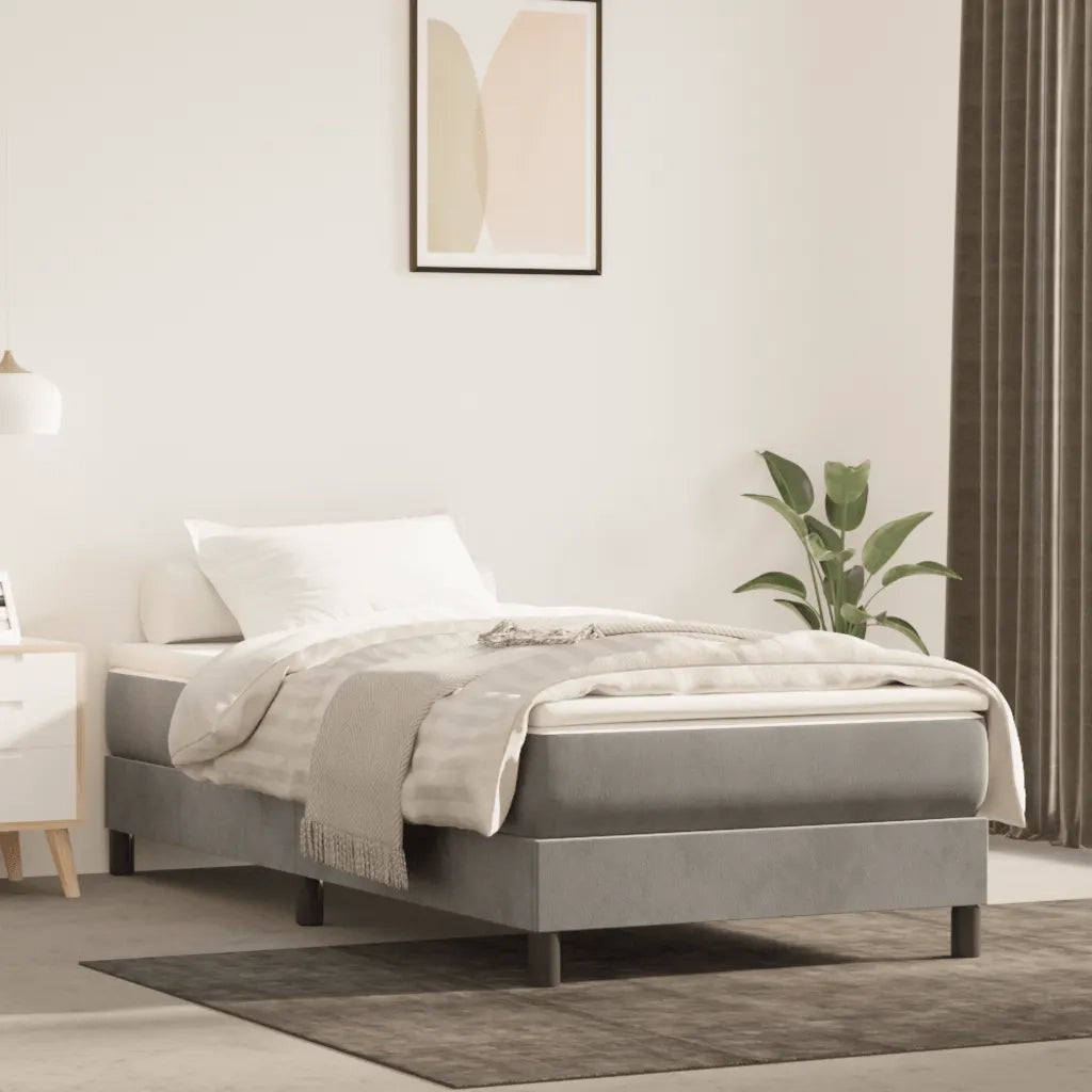 Struttura Letto a Rete a Molle-Giroletto Grigio Chiaro 100x200 cm Velluto 842813