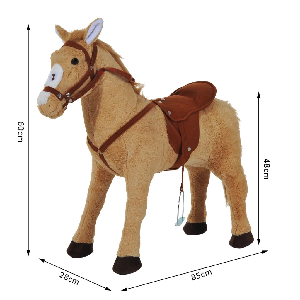 Cavallo Giocattolo con Sella e Suoni ¨C Minimal ¨C 85x28x60 cm Beige