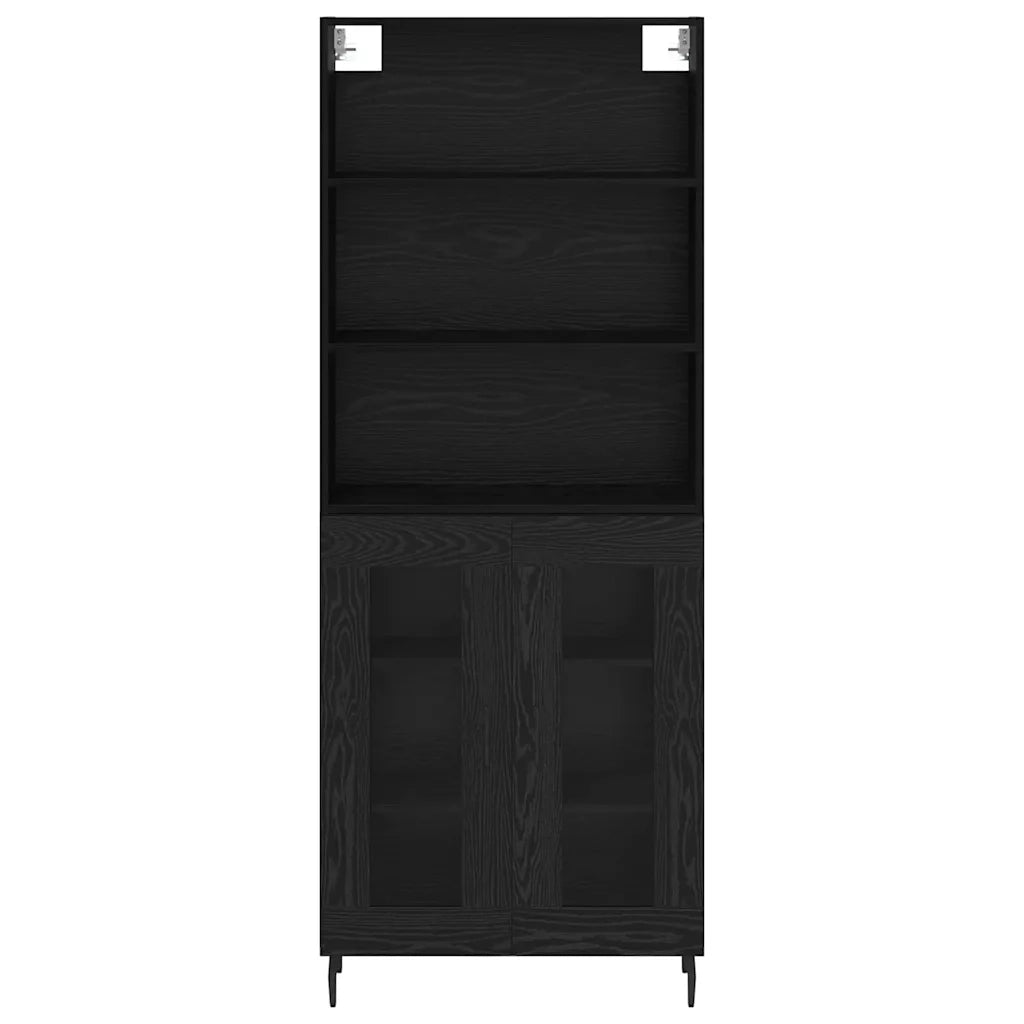 Credenza | Madia | Buffet da pranzo | Armadio da pranzo Rovere Nero 69,5 x 34 x 180 cm