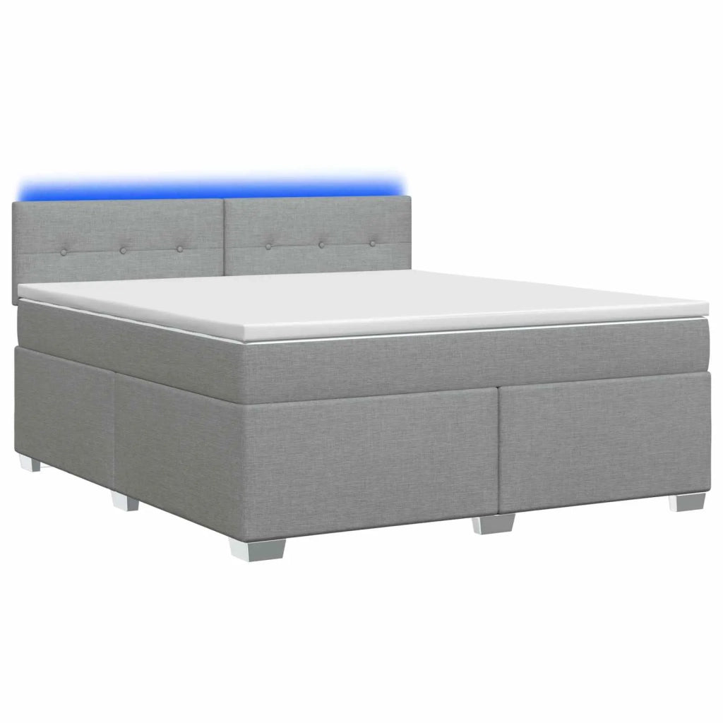 Letto con Box Spring, Materasso e LED Grigio Chiaro Tessuto 3451959