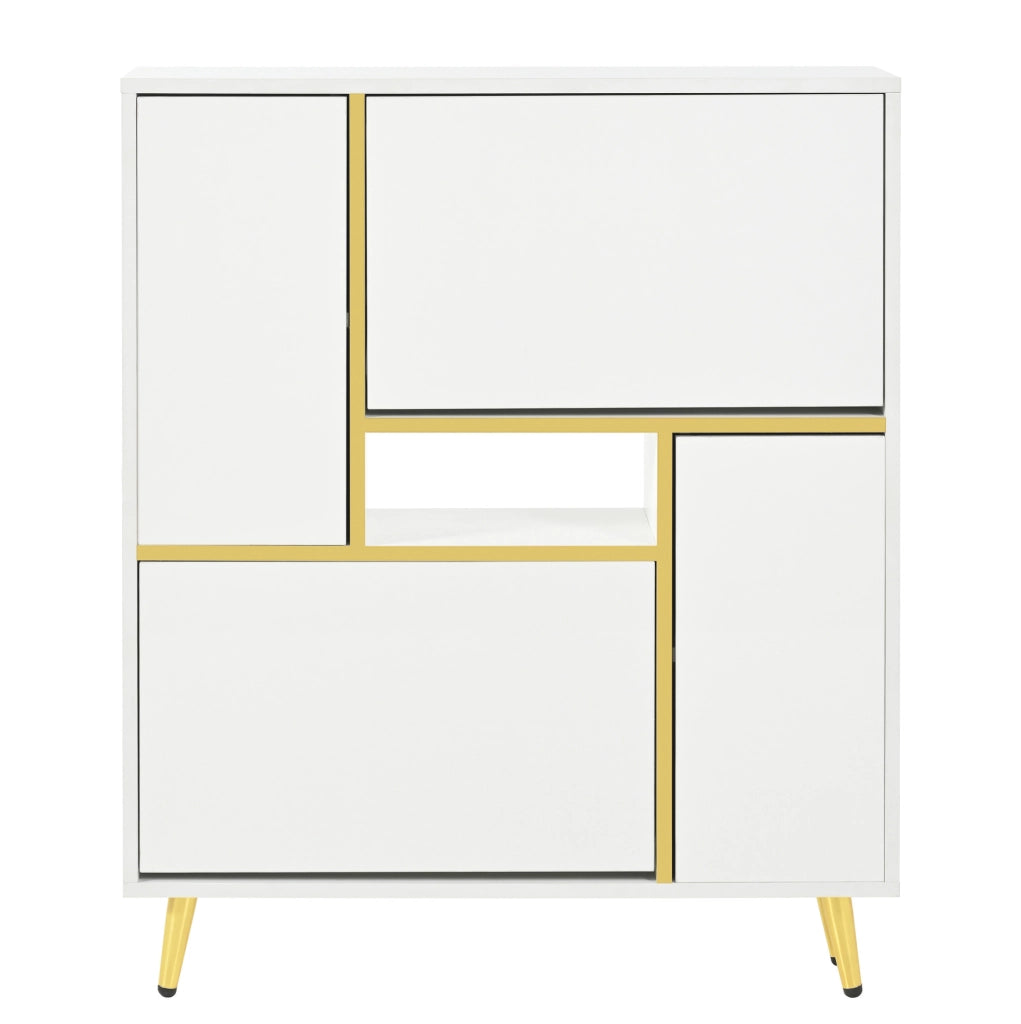 Scarpiera 80x25x96 cm bianca in truciolare con LED a 16 colori