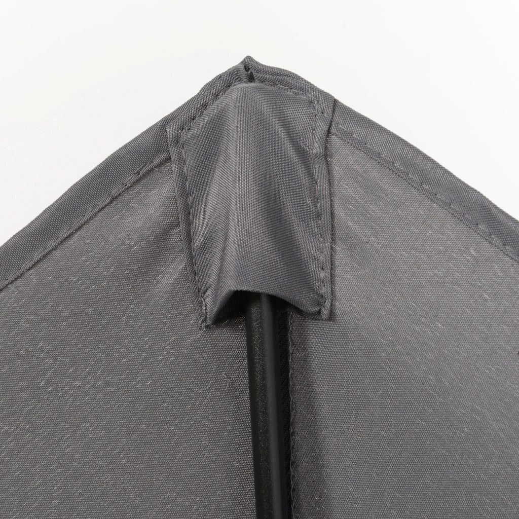 Ombrellone da Giardino 2x2 m a 6 Stecche con Presa d'Aria, in Alluminio, Metallo e Poliestere Grigio Scuro