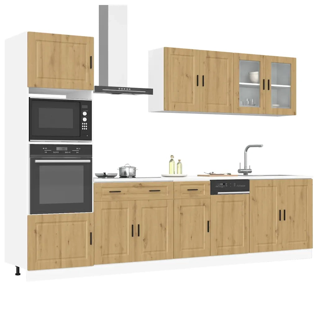 Set Mobili da Cucina 7 pz Kalmar Rovere Artigianale Truciolato 3314760