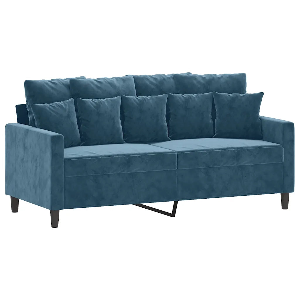Divano a 2 Posti Blu 140 cm in Velluto 359312
