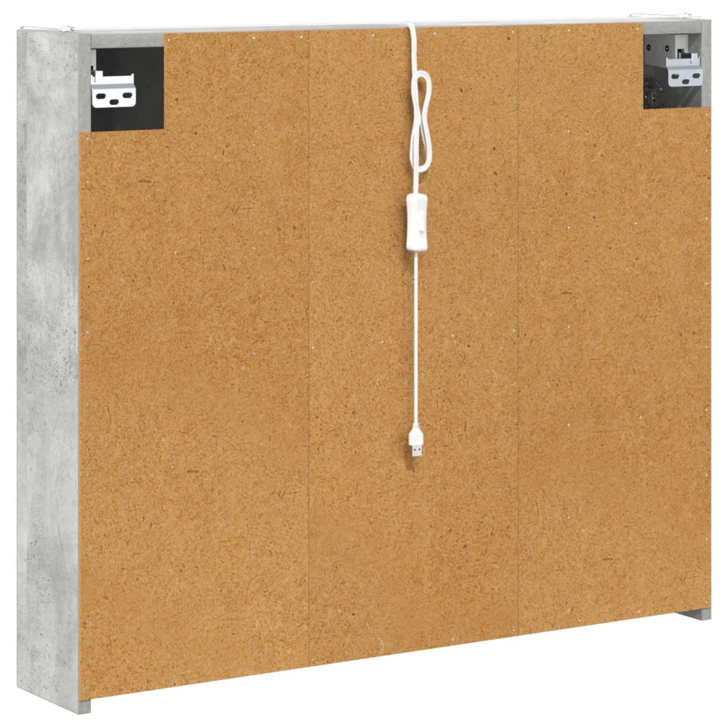 Mobiletto per specchio da bagno Grigio cemento 889266