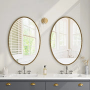 Specchio Ovale da Parete in Ferro Battuto con Effetto Antico, Cornice Dorata, per Bagno, Camera e Soggiorno