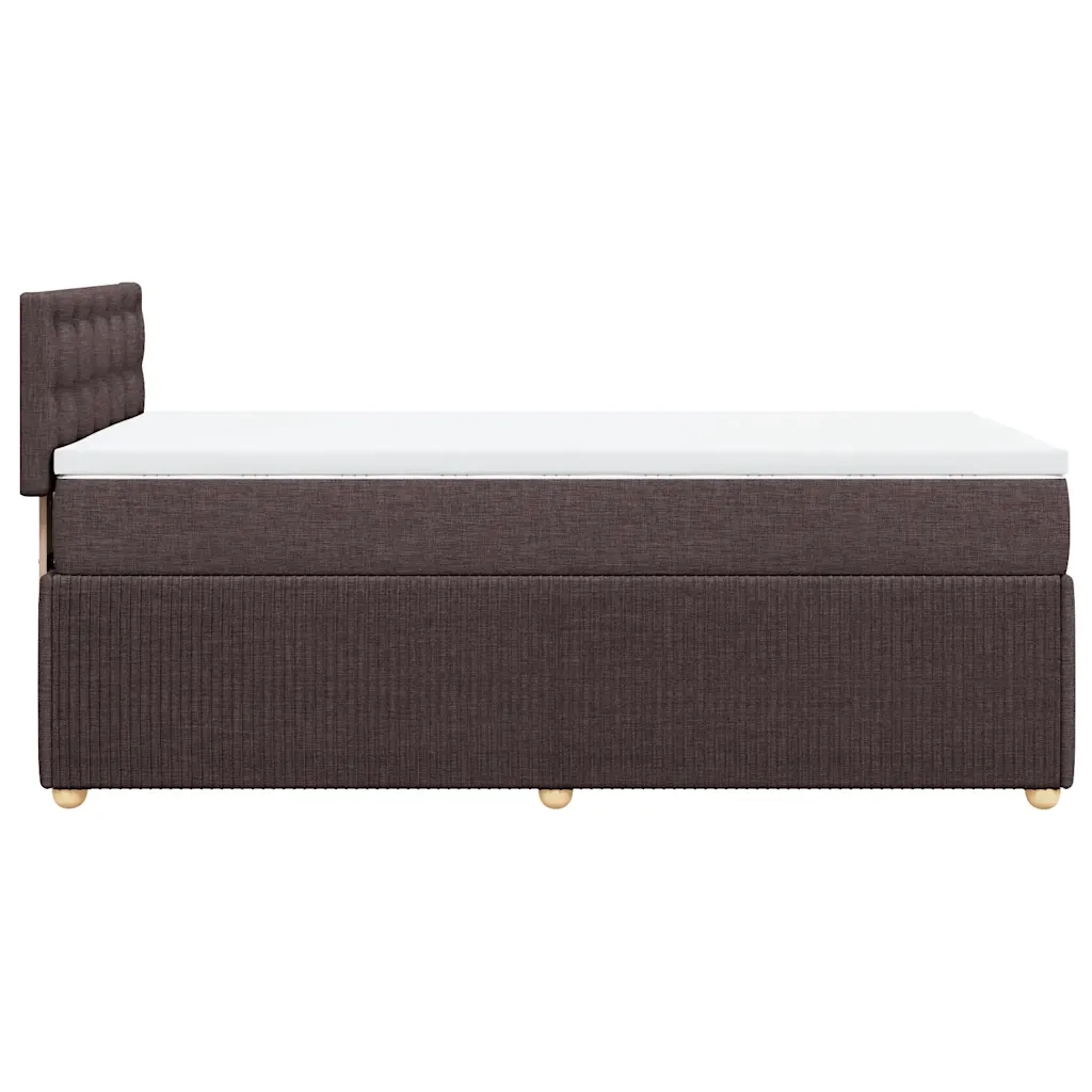 Giroletto a Molle con Materasso Marrone Scuro 100x200cm Tessuto 3289684