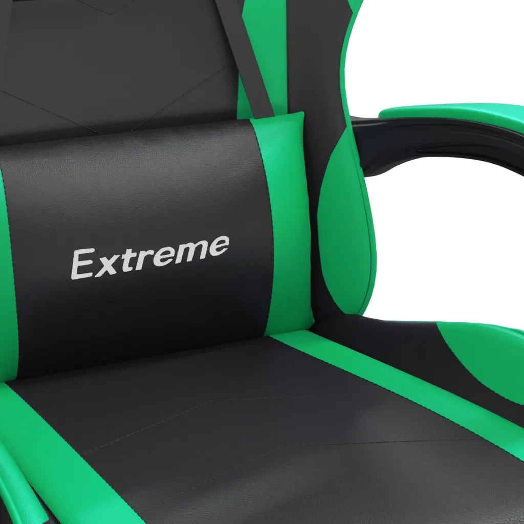 Sedia da Gaming | Sedia da e-sports Girevole Nera e Verde in Similpelle