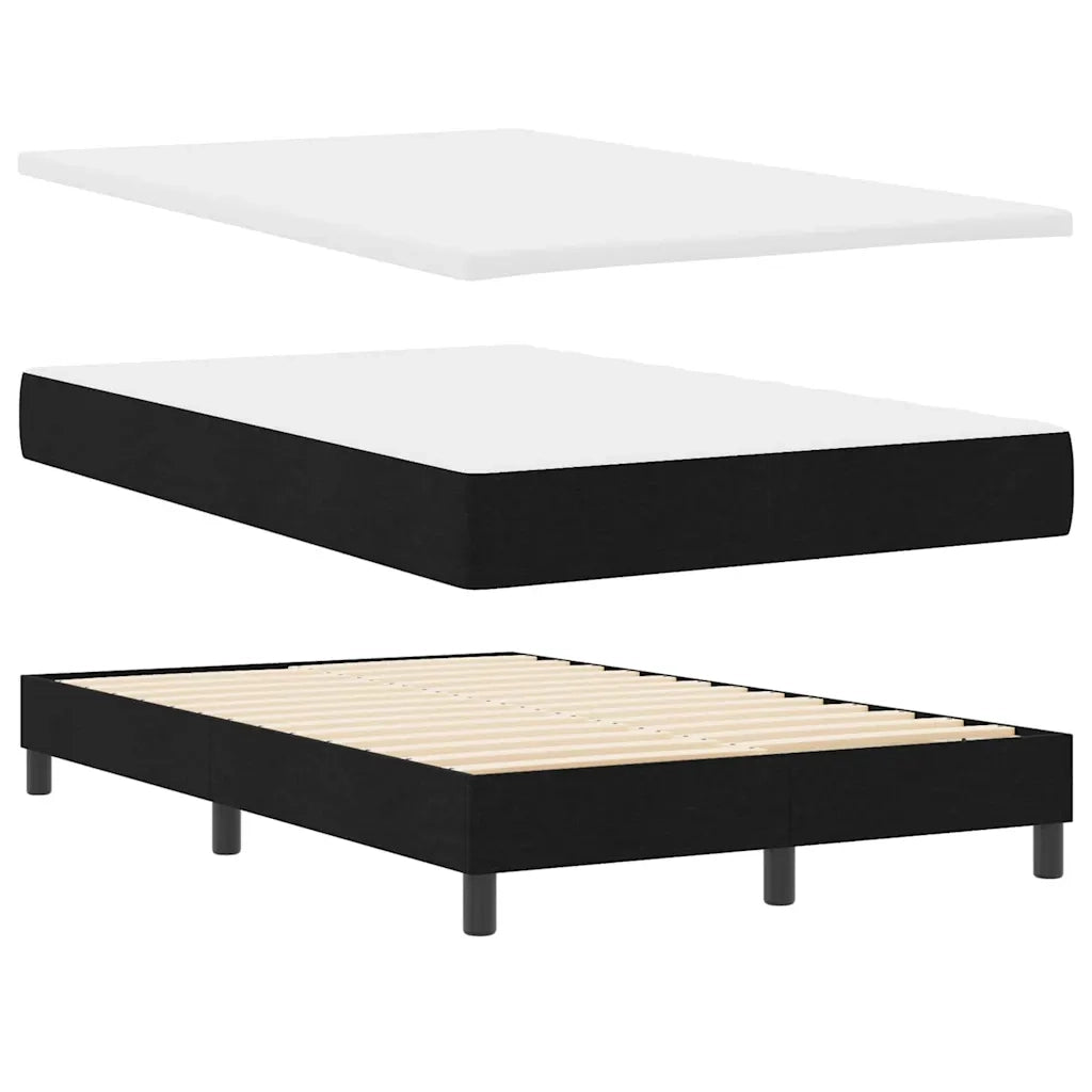 Letto a molle con materasso Nero 120 x 200 cm Tessuto