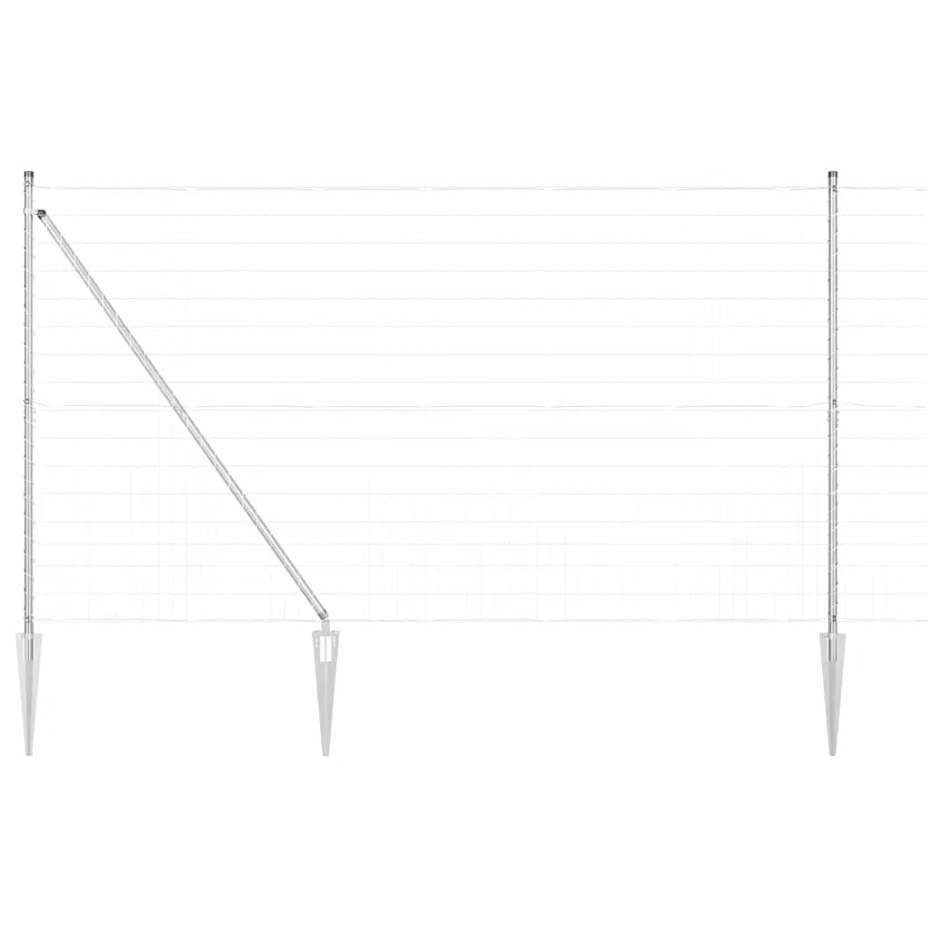 Recinzione con Posto Argento 1,6 x 10 m Acciaio
