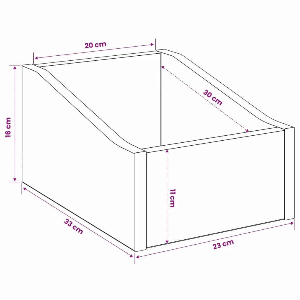 Scatola per dischi LP 2 pz Rovere Artigianale 23 x 33 x 16 cm 8012793