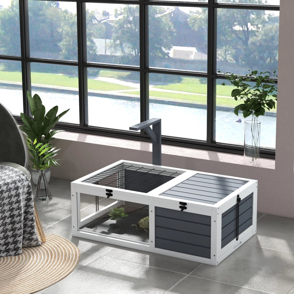 Casetta per Tartarughe con 2 Stanze ¨C zephmum ¨C Grigio Legno